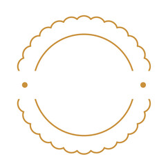 Minimalist Line Badge and Label, Round Logo Frame