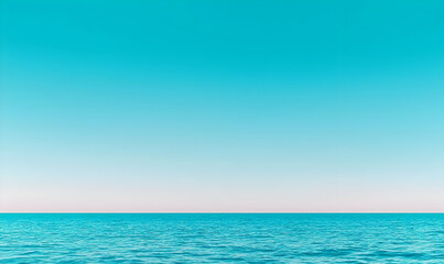 Obraz premium Tranquil Blue Ocean with Gradual Sky Color Transition at Dusk