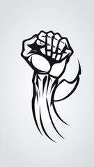 Linear Hand icon, strong arm of an athlete, Muscle icon, biceps icon, Bodybuilding and fitness concept.