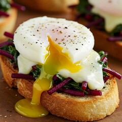 Poached Egg on Rustic Bread 