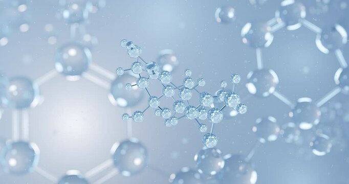 Saxitoxin rotating 3D model of neurotoxin, seamless looped video