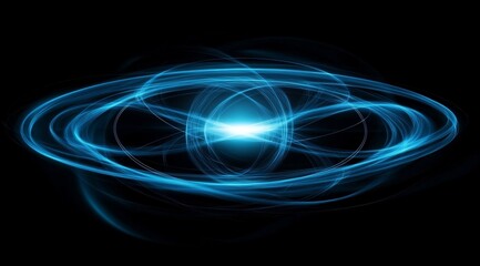 Abstract blue energy swirling in space