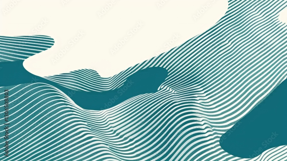 Poster a wavy, abstract pattern composed of curved lines that intertwine and flow harmoniously.