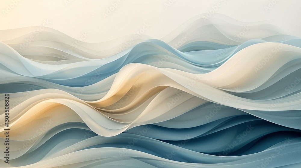 Poster a wavy, abstract pattern composed of curved lines that intertwine and flow harmoniously.