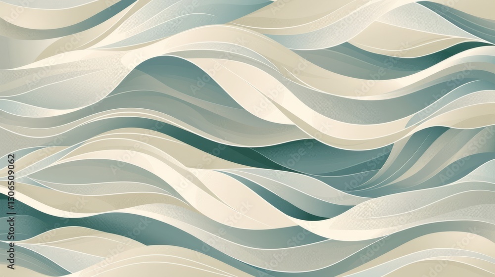 Poster a wavy, abstract pattern composed of curved lines that intertwine and flow harmoniously.