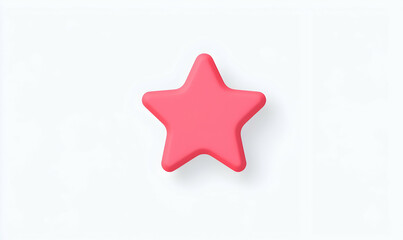 Fototapeta premium Bright Red Star Shape on Plain Background for Creative Projects