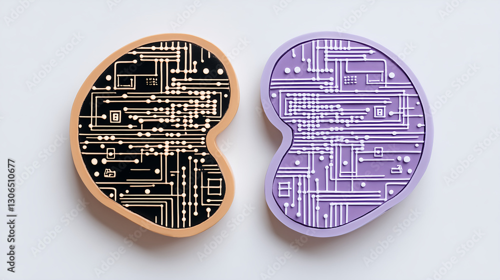 Poster innovative circuit board design digital technology abstract art studio environment close-up view mod
