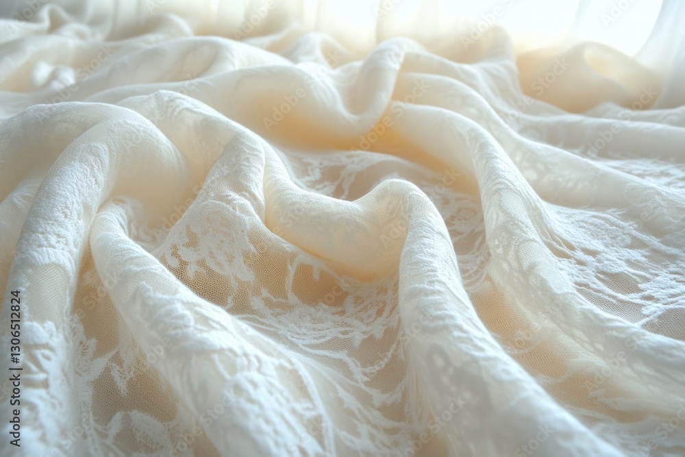 Aufkleber close-up view of a bed with a white comforter