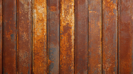 Rusty metal wall with textured surface, showcasing weathered colors and patterns. Ideal for backgrounds or industrial themes