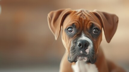 A close-up photorealistic image of a Boxer's face.