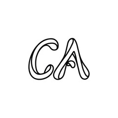 CA monogram logo design letter text name symbol monochrome logotype alphabet character simple logo