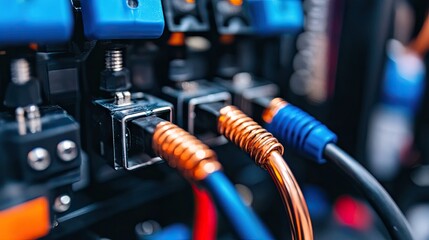 A close-up of a secure copper wire-to-terminal connection.