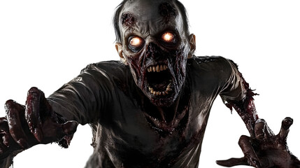 Scary Zombie - Horror Concept on Transparent Background PNG
