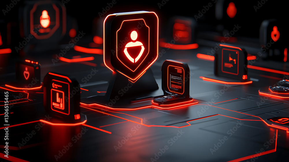 Aufkleber cybersecurity alert safeguarding data integrity in a high-tech environment