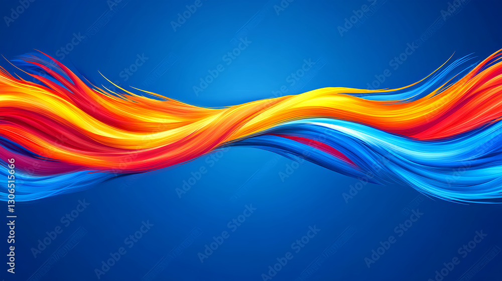 Aufkleber dynamic flow of colorful waves abstract background digital art vivid environment artistic viewpoint 