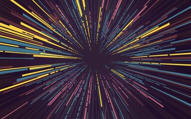 Colorful radial lines zoom effect