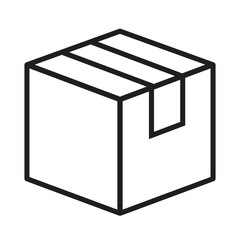 Parcel box vector line icon