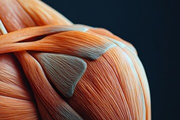 Detailed Representation of Aching Muscles in the Shoulder Blade Area for Anatomical Study and Educational Purposes