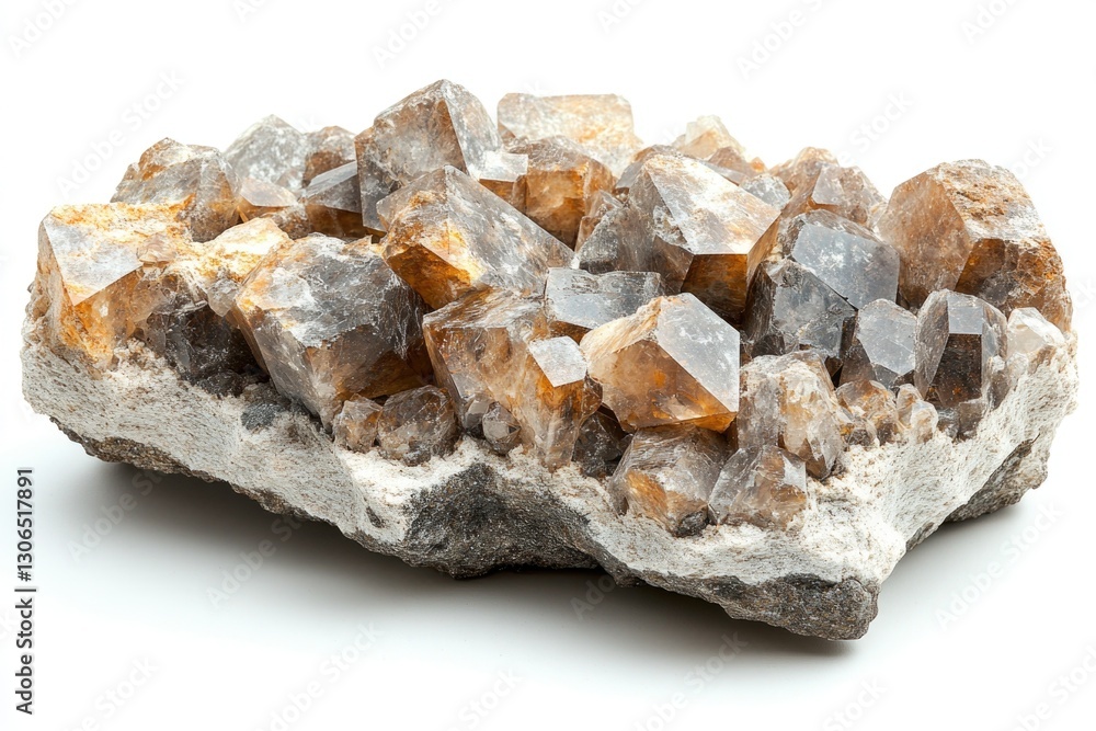 Poster a cluster of rocks on a white surface, suitable for use in interior design, decorative arrangements 
