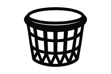 Silhouette design of a laundry basket vector art illustration1.eps