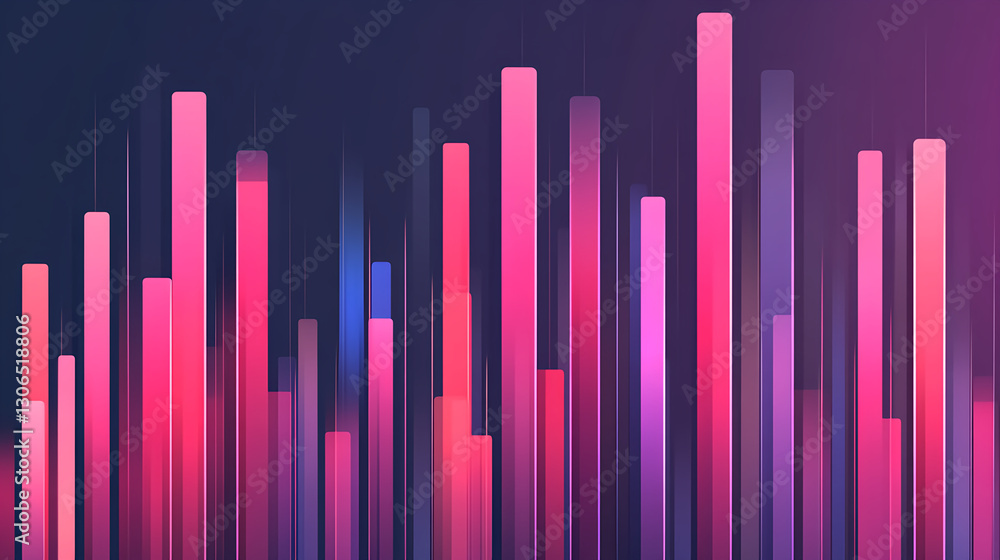 Poster dynamic data visualization displaying colorful bars digital workspace infographic modern design abst