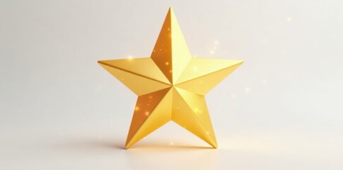 Obraz premium Glistening golden star, perfectly isolated against a clean white backdrop , luxury, element, decoration
