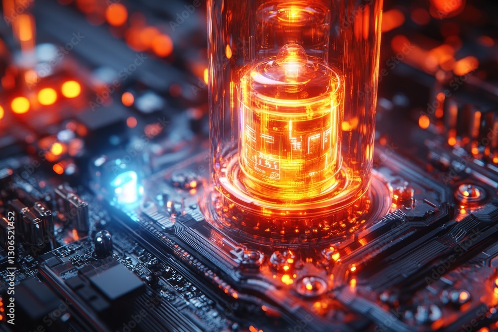 Aufkleber A detailed image of a computer motherboard with various components visible