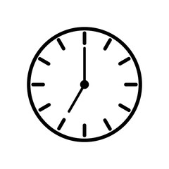 Minimalist Clock Time Icon, 7 O’Clock Icon