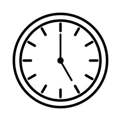 Minimalist Clock Time Icon, 5 O’Clock Icon