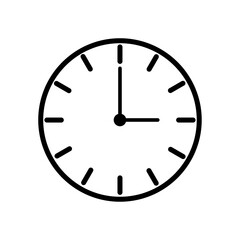 Minimalist Clock Time Icon, 3 O&rsquo;Clock Icon