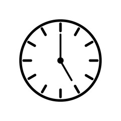 Minimalist Clock Time Icon, 5 O’Clock Icon