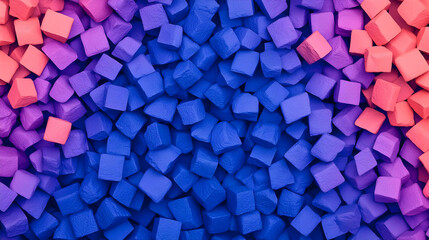 Colorful Cubes in Various Shades of Blue and Purple with Highlights