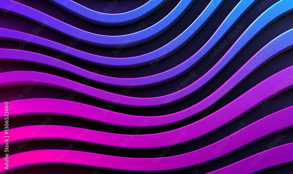Poster colorful wave pattern with gradient colors on dark background