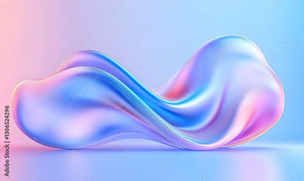 Poster abstract fluid shapes in soft pastel colors on gradient background