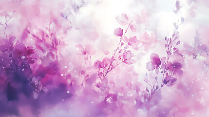 Fototapeta premium floral pattern dreamy pink and purple blossoms with a blurred artistic effect high quality 