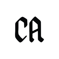 Fototapeta premium CA monogram logo design letter text name symbol monochrome logotype alphabet character simple logo