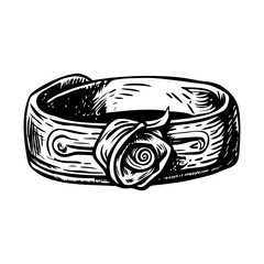 Hachimaki headband illustration in vintage style