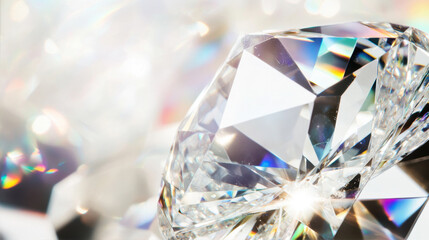 Close-up of the prism effect on diamonds