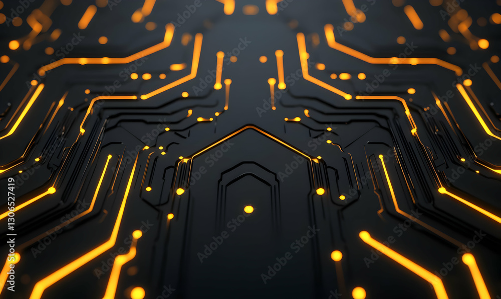 Poster abstract technology background with lines and glowing lights