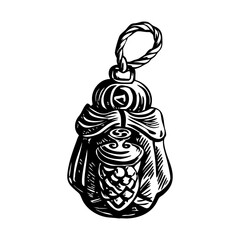 A vintage illustration of japanese netsuke charm