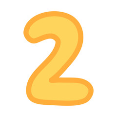 Cartoon Number 2, Playful Numeric Set, Kids Friendly Digits