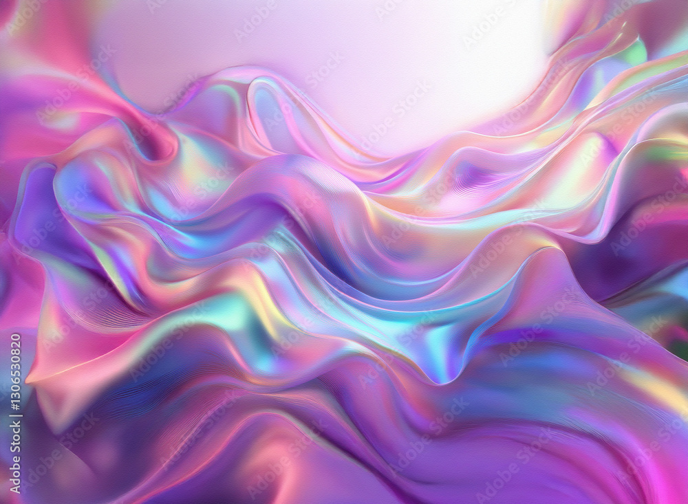 Aufkleber abstract iridescent waves create a smooth, flowing background. the colors blend seamlessly in a soft