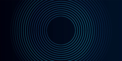 Blue abstract background with glowing circles. Swirl circular lines pattern. Geometric spiral. Twirl element. Modern graphic design