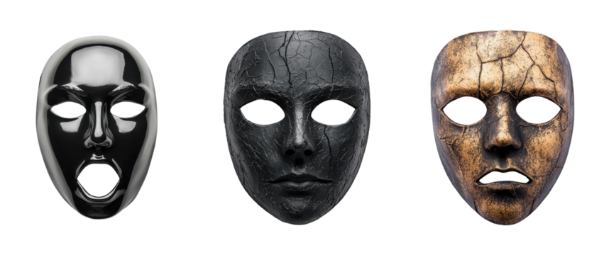 Artistic display of dramatic theatrical masks