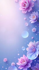 Pastel purple and blue circles with a subtle gradient background, floral, dreamy, soft colors