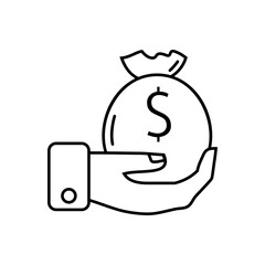 Tax line vector icon. Accounting illustration sign collection. Finance and interest symbol or logo.