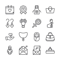 Fototapeta na wymiar A set of icons for Valentine's Day