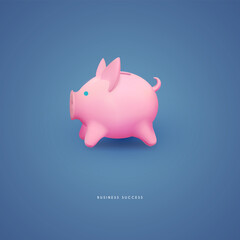Piggy bank. Cute banking concept