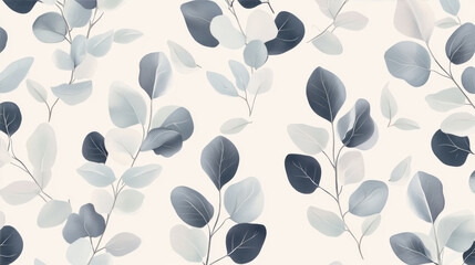 Eucalyptus branches on a beige background

