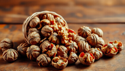 Obraz premium Walnuts in a Basket